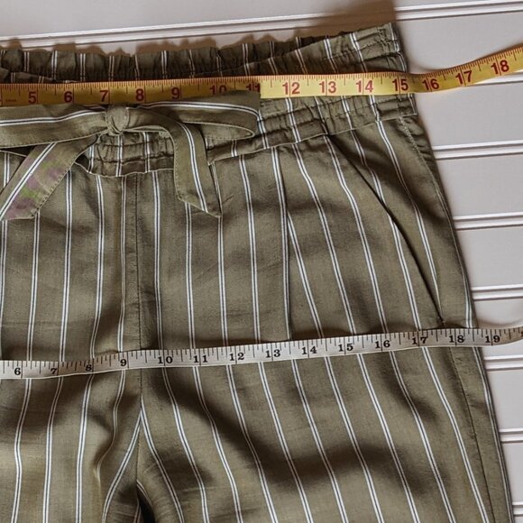 Zara Striped Paper Bag Cropped Pants - Picture 11 of 11